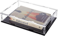 Acrylic Book Display Case Clear Assembly 10.2x7.5x2.1 Inch Black Bottom
