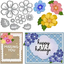 Hollow Flowers Cutting Dies for Card Making, Floral Leaves Die Cuts Flower Embos