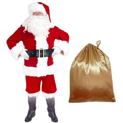EOZY Men's Deluxe Santa Costume 10pcs Christmas Claus 4X-Large, Red 