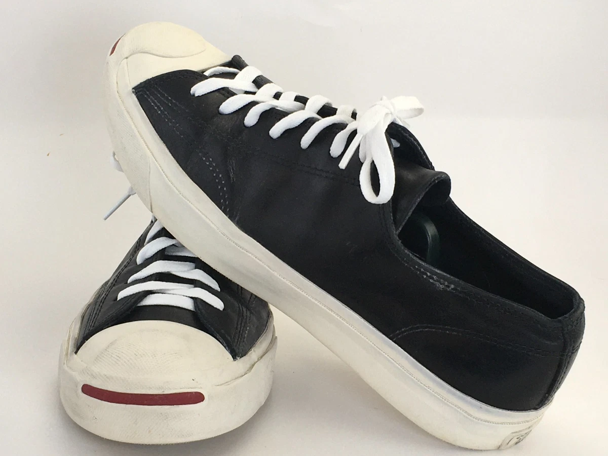 Converse Jack Purcell Leder Turnschuhe Herren 10 Damen 11,5 schwarz niedrig 170098C