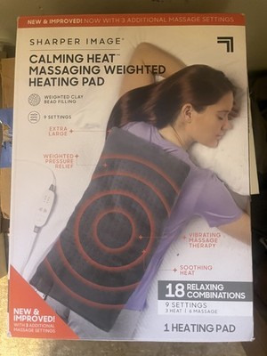 Sharper Image Calming Heat Massaging Weighted Heating Pad 24''x12'' (3980) F1A