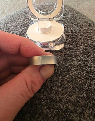 Samsung Galaxy Ring Size 10 Silver Activity Tracker w/ Charging Case USB.