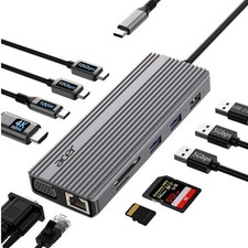 11 in 1 USB C HUB Multiport Adapter with 4K 60Hz HDMI, 1080P VGA, 2x10Gbps