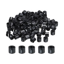 100 x Clothes Hanger Marker Colored Hanger Sizer Garment Tag Number 6 Black