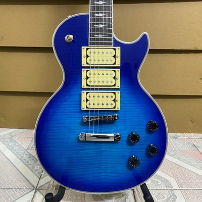 #ad Custom LP Electric Guitar Blue Ace Frehley Flamed Maple Top H H H Pickups $210.00