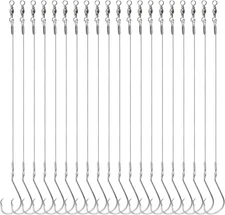 Circle Hooks Rigs Catfish Rig,20pcs Saltwater Fishing Hooks with Leader Catfi...