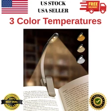 Book Light, Reading Lights for Books in Bed, 3 Color & Stepless Dimming Brightne