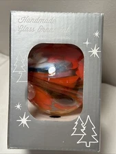 Unique One of a Kind Handmade Mouth Blown Zorza Glass Ornament from Poland NIB