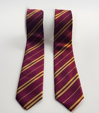 Pair of Harry Potter Gryffindor Tie Hogwarts - Maroon Gold Striped - 2