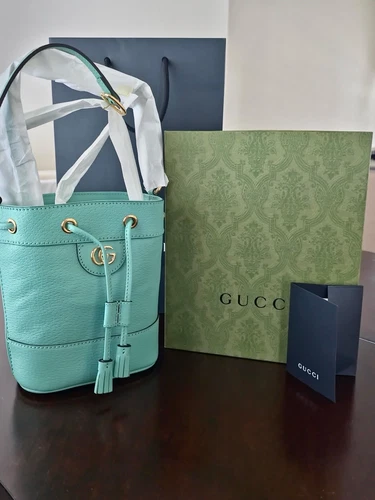 🔥NWT Gucci Ophidia Green Leather Bucket Bag 550620 Free Priority Shipping 🔥