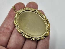 12 pcs Gold Oval Frame Victorian Settings Craft Jewelry Necklace Charms Cameos