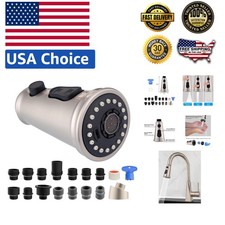 Easy-Install 3-Function Faucet Sprayer Head - Compatible with Moen, Delta  More