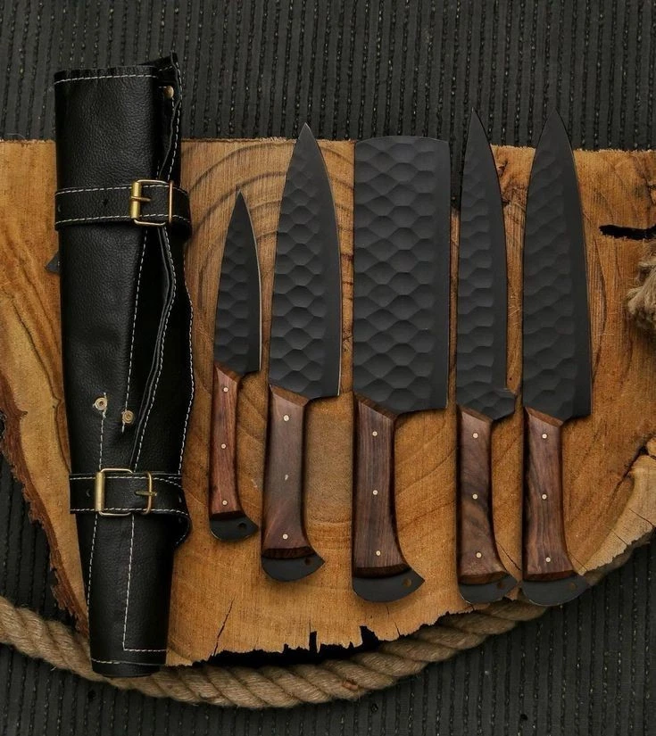 Chef Knife Set Of 5 – Luxury Durable Black Blades with Stunning Wooden Handle
Opens in a new window