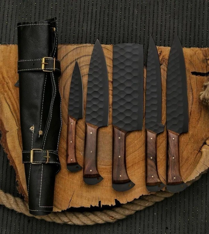 5-Piece Chef Knife Set of 5 Wooden Handle