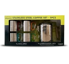 Alpine Mountain Gear 5-piece Stainless Steel Coffee Set 9 Cup Percolator New