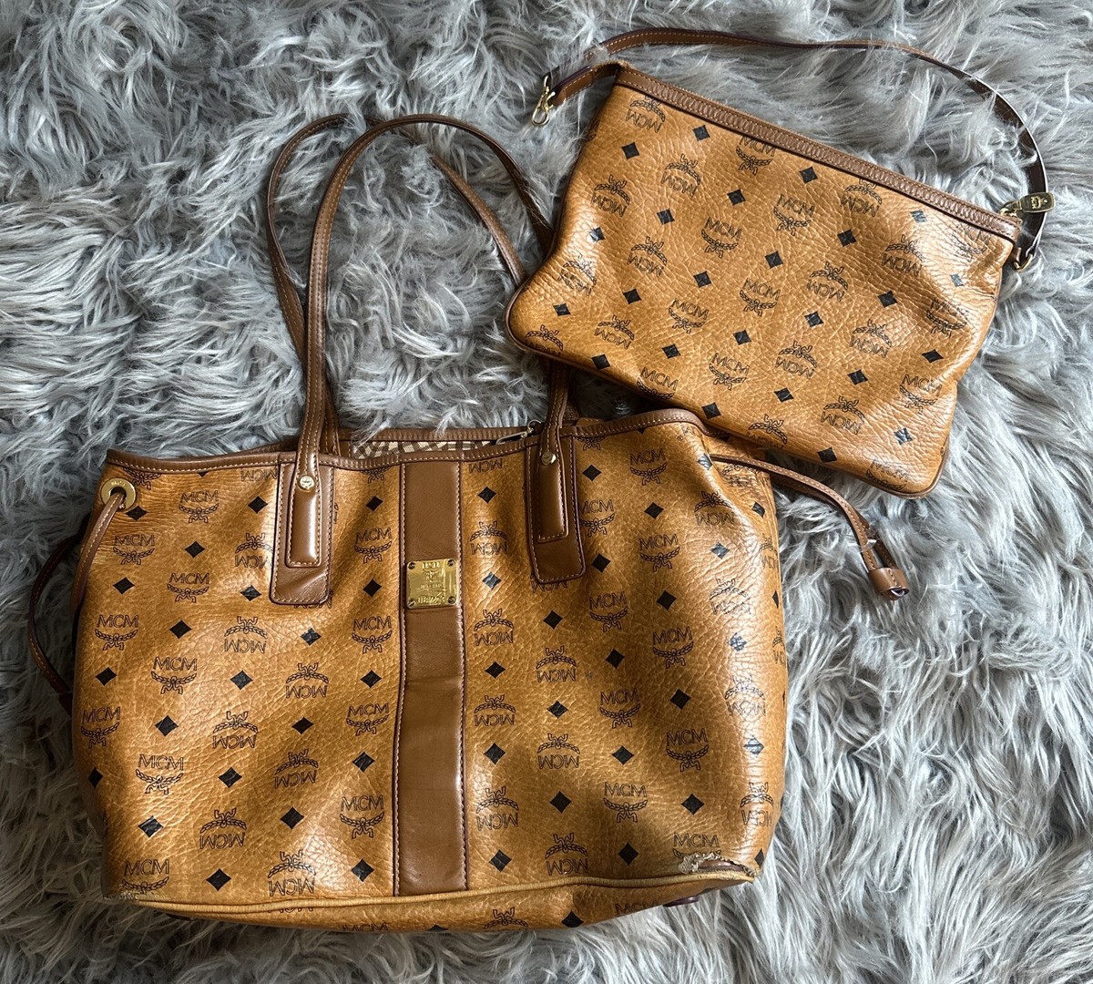 Authentic MCM Large Reversible Liz Shopper Tote Bag in