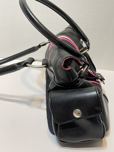 Vintage Pepe Jeans London Bucket Style Bolso Bolso Doble Asas Negro Rosa - Imagen 6 de 9