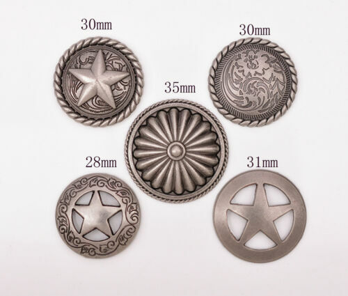 Conchos Trinity Taille L (réf. 770 C) - Argenté Vintage, Haute Qualité