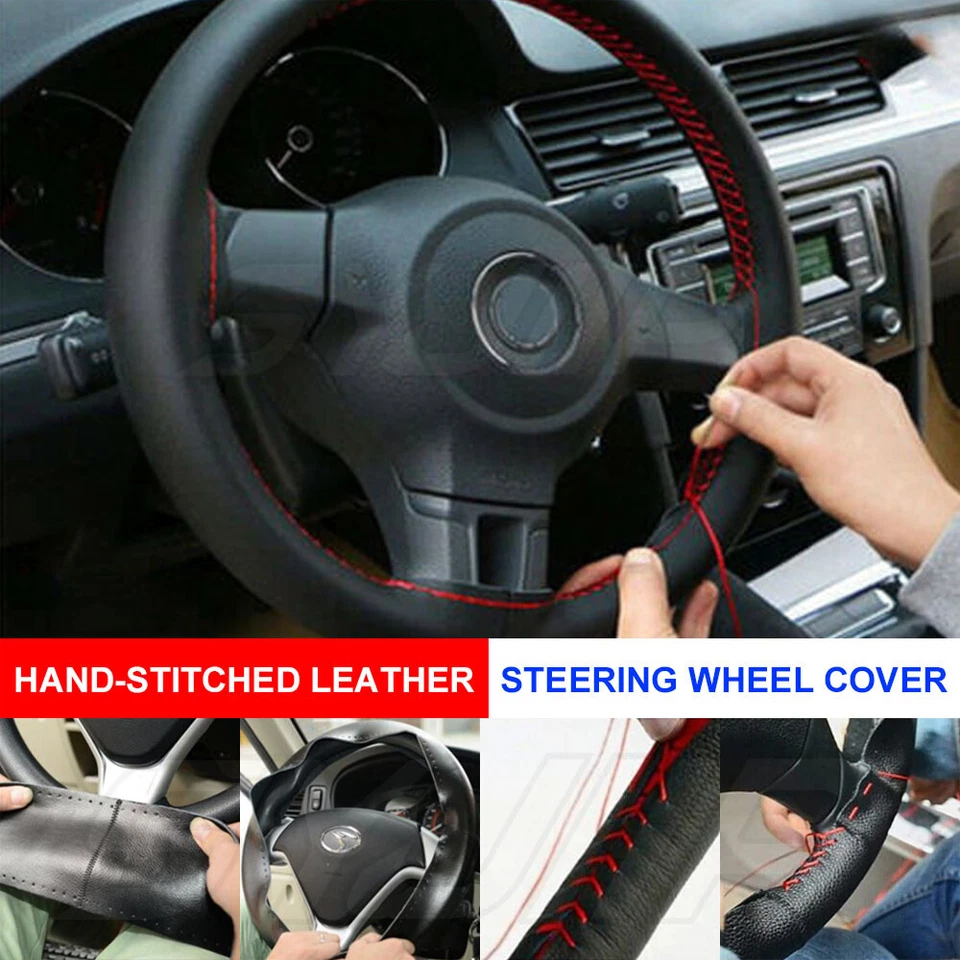 Cubierta de volante de 15" de cuero genuino para BMW Foto 4 de 4