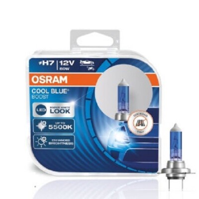 KIT LAMPE H7 OSRAM COOL BLAU BOOST 5500K 12V 80W 62210 CBB HCB + 50% LICHT
