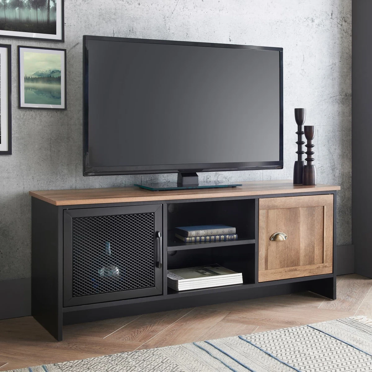 Dark wood 2024 tv cabinet ebay