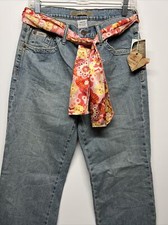 Z Cavaricci Women Light Rinse Vintage Premium Jeans 10 Silk Belt