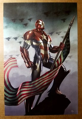 Avengers Iron Man Patriot American Flag Marvel Comics Poster by