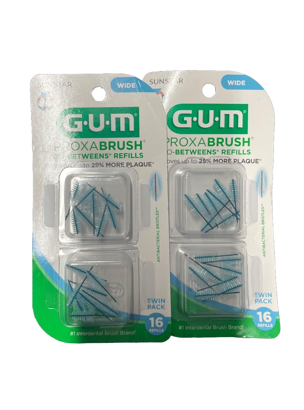 GUM Proxabrush GoBetweens Interdental Brush Refills Wide 16 Count Lot
