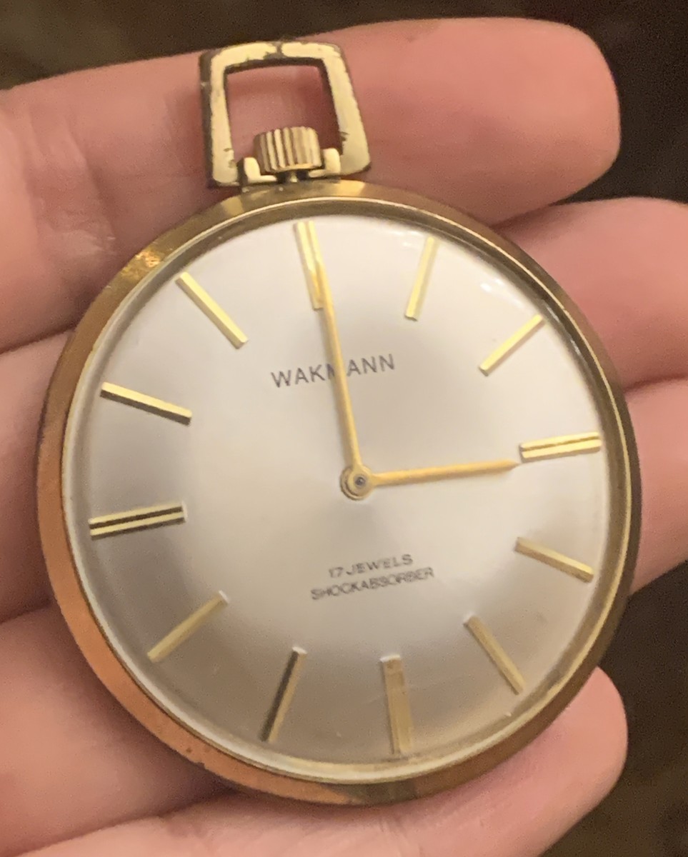 Vintage WAKMANN France POCKETWATCH 17 JEWELS Shock absorber