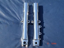 07-10 Chrome Harley Fork Legs Sliders Softail Deluxe # 45500014 Exchange Program