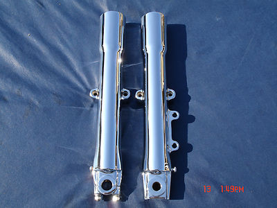 07-10 Chrome Harley Fork Legs Sliders Softail Deluxe # 45500014 Exchange Program