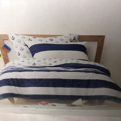 Pillowfort Rugby Stripe Comforter Set Twin Size