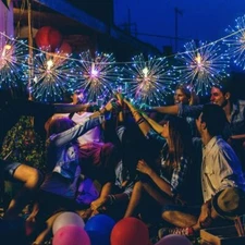 150 LED Hanging Decor Lights Starburst Fireworks Fairy String Light with Remote