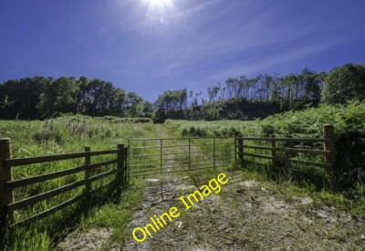 Photo 6x4 Gate to Jenoch Wood Gatehouse of Fleet The track at this point  c2014