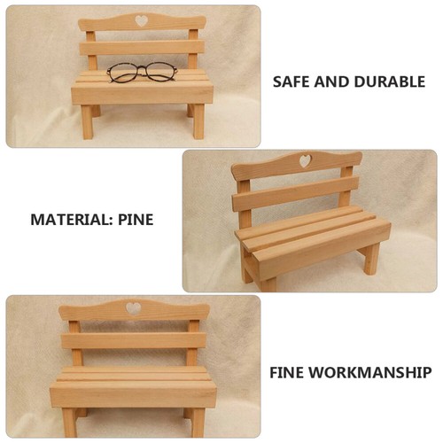 Small Wooden Chair Doll House Living Room Furniture Fairy Garden Bench - Picture 10 of 12