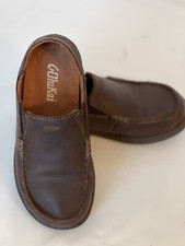 Olukai Moloa Loafer Shoes Boys Brown Convertible Mule Moc Boat Youth US Sz B12