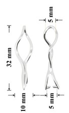 Srebrna skręcona szczypce za kaucją 32mm do kryształowych zawieszek * Odkrycia