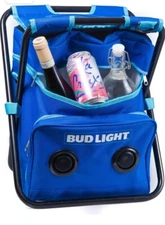 Bud Light Folding Chair Cooler Speaker Combo Blue