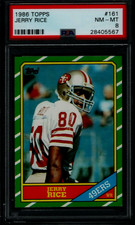 1986 Topps Football #161 Jerry Rice RC PSA 8 HOF Rookie 49ERS CENTERED STUNNER