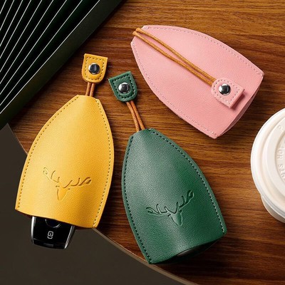 Deer Key Case Pull Type Key Bag PU Leather Key Wallets Car Key Holder Case