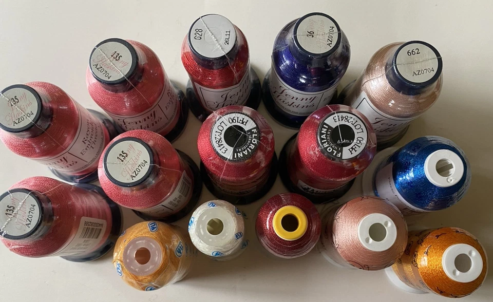 Lot 15 Jenny Haskins RA Floriani YLI Rayon & Metallic Embroidery Thread NEW - Image 2 of 4