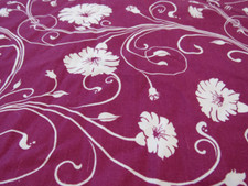 SCRUB TOP White Floral Flower with  Burgendy  Size X- Large "Dakota Scrubs