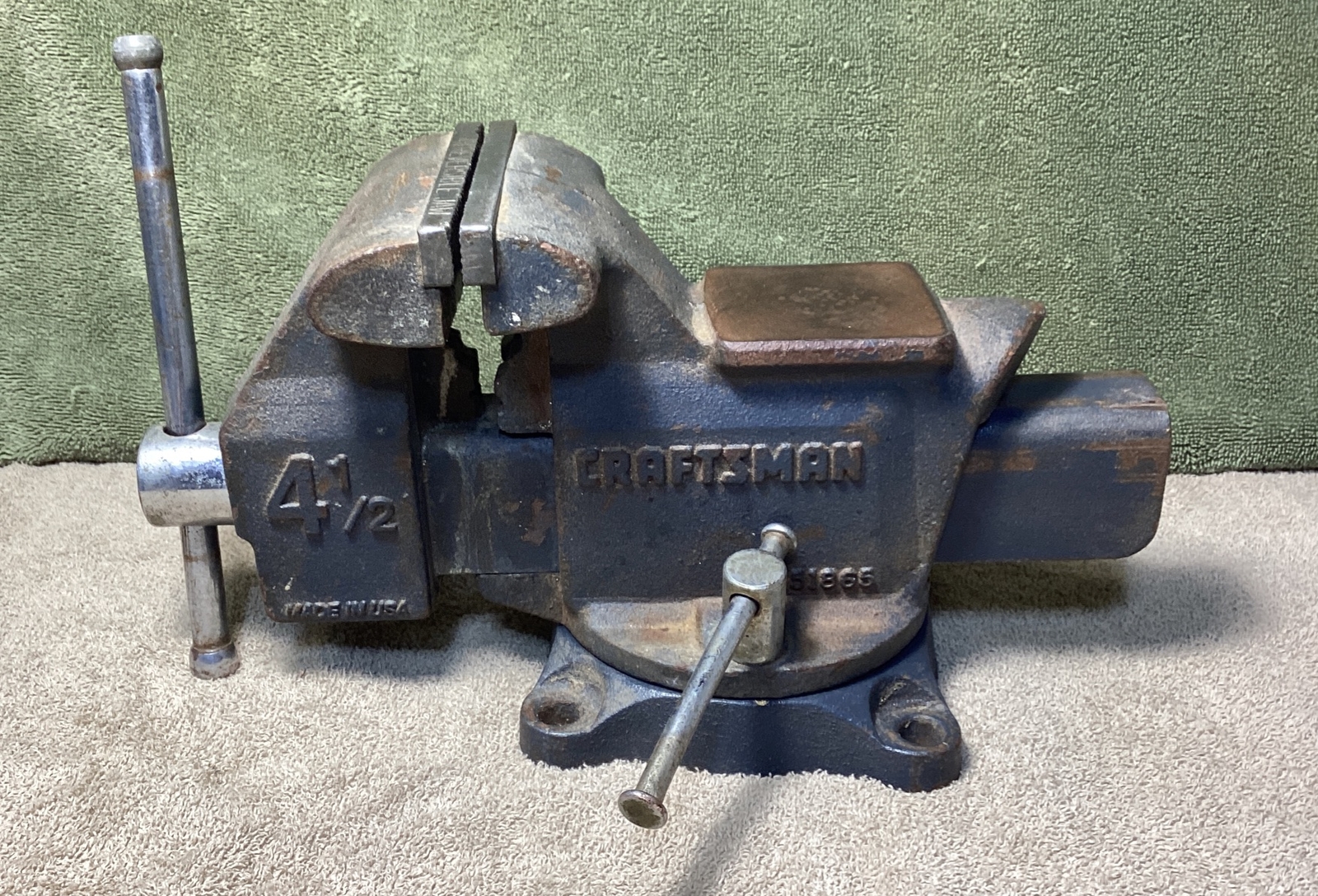 VTG. CRAFTSMAN 41/2” SWIVEL BENCH VISE NO. 51865 MADE IN USA eBay