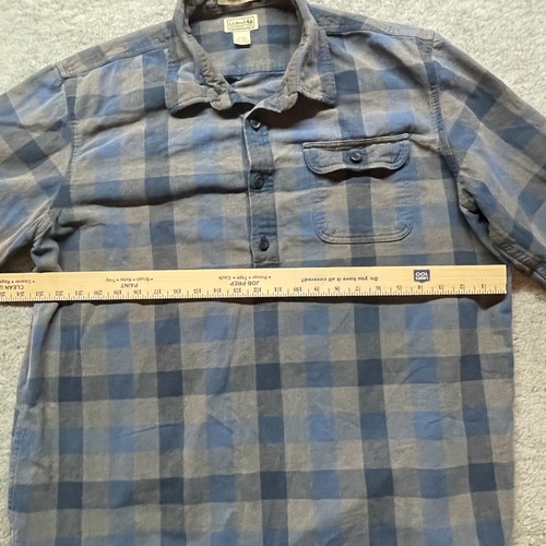 LL Bean Men's XL Vintage 90s Flannel Plaid Cotton Blue Grunge Shacket by L.L. Bean, Size XL, $19.96 - Photo 9