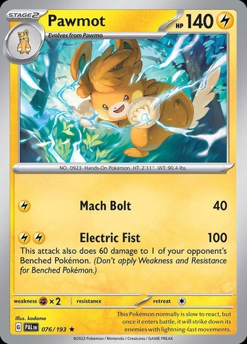 Pokemon Pawmot (76/290) Paldea Evolved LP HOLO