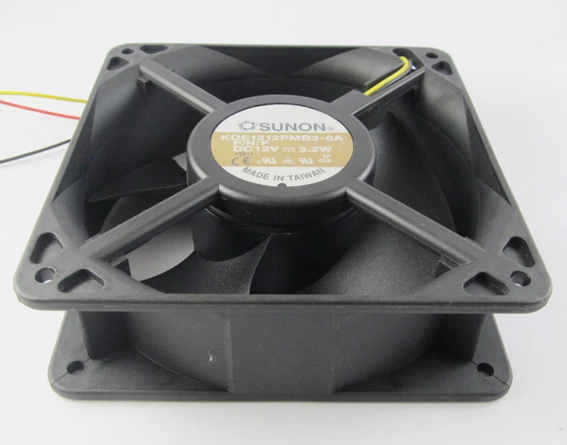 Sunon 120mmx38mm 12038 KDE1212PMB3-6A DC 12V Double Ball Bearing 3pin Case Fan - Image 4 of 4