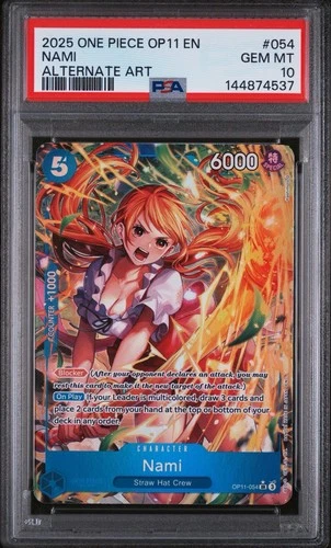 2025 One Piece OP11 Nami #054 Alternate Art PSA 10 GEM MINT English