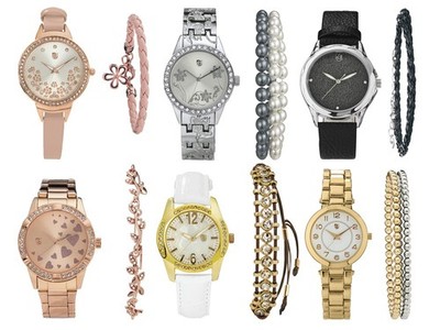 Auriol Damen Uhr 5 bar Analog Quarz Uhrwerk Armbanduhr + Schmuckset