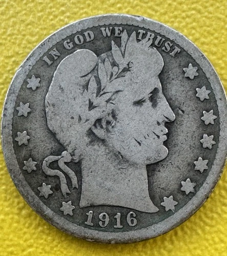 1916 Barber Quarters 90% Silver Coin Free Shipping