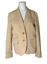 J Crew Dalton Womens Linen Blend Blazer 8 Herringbone Tweed Office Academia Tan
